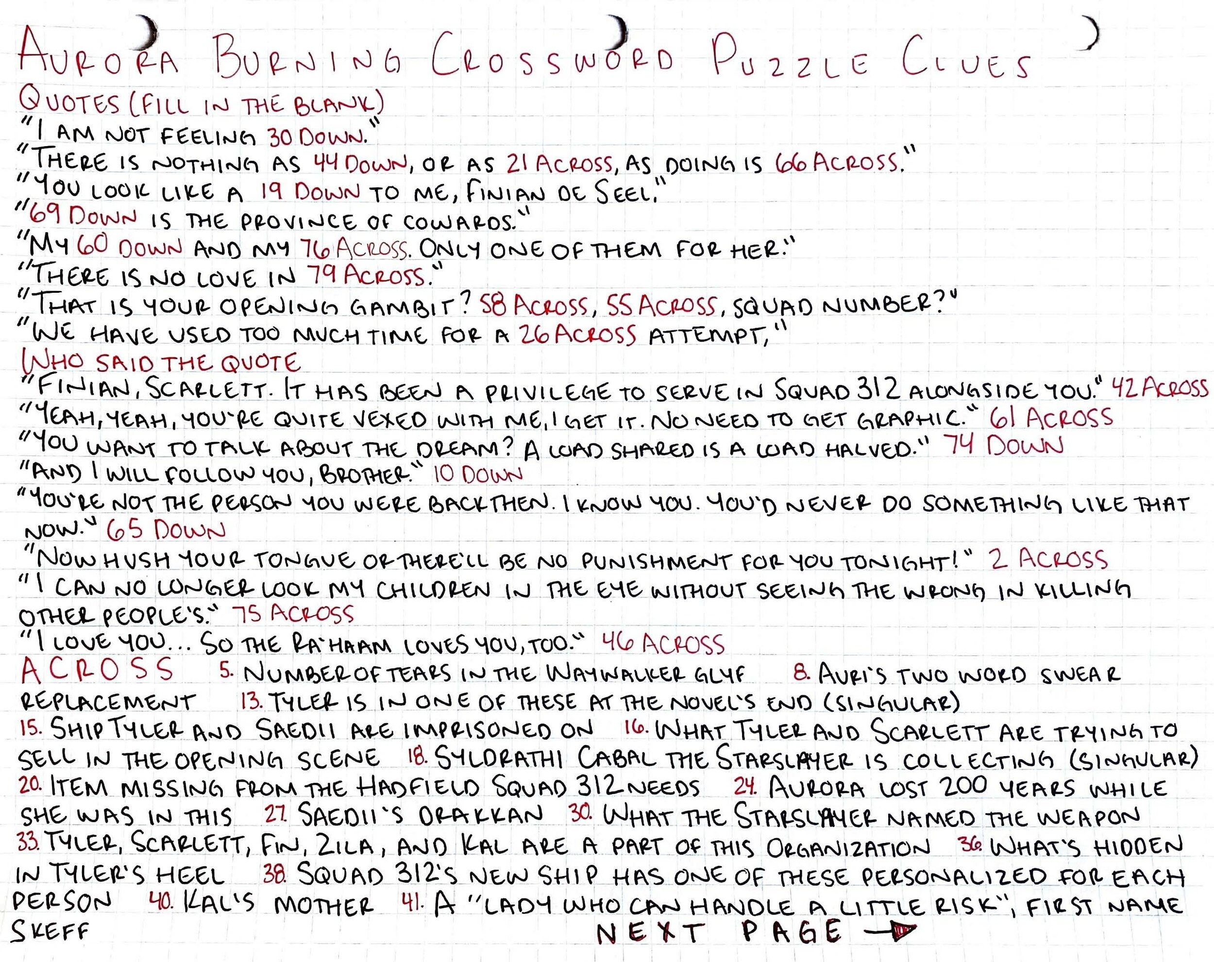 Aurora Burning Crossword Puzzle Bayley Reads Books Aurora Burning Crossword Puzzle Bayley Reads Books