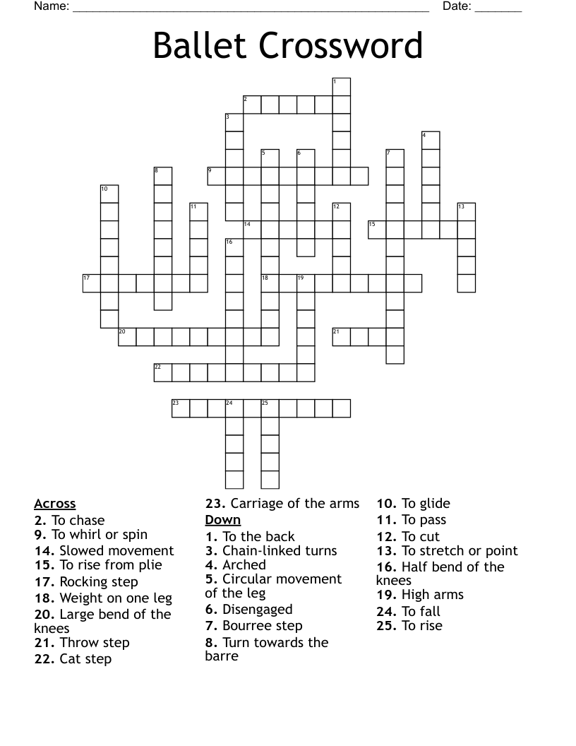 Ballet Crossword WordMint Ballet Crossword WordMint