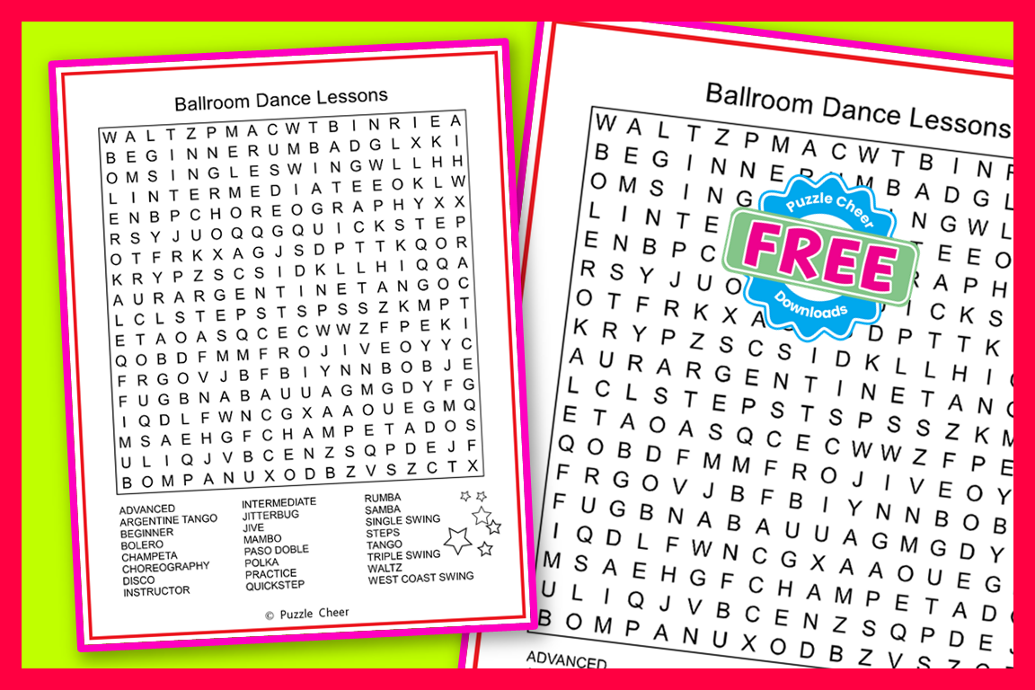 Ballroom Dance Word Search Puzzle Puzzle Cheer Ballroom Dance Word Search Puzzle Puzzle Cheer