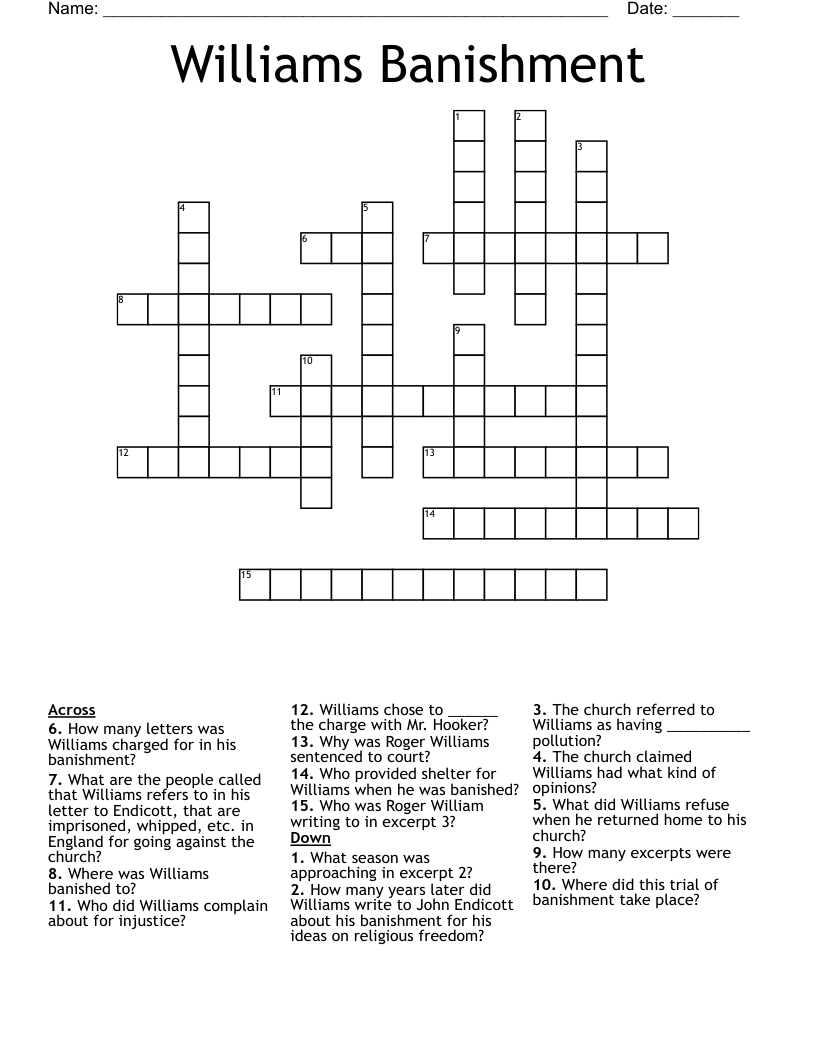 Banishment Crossword Clue 5 Letters Letters