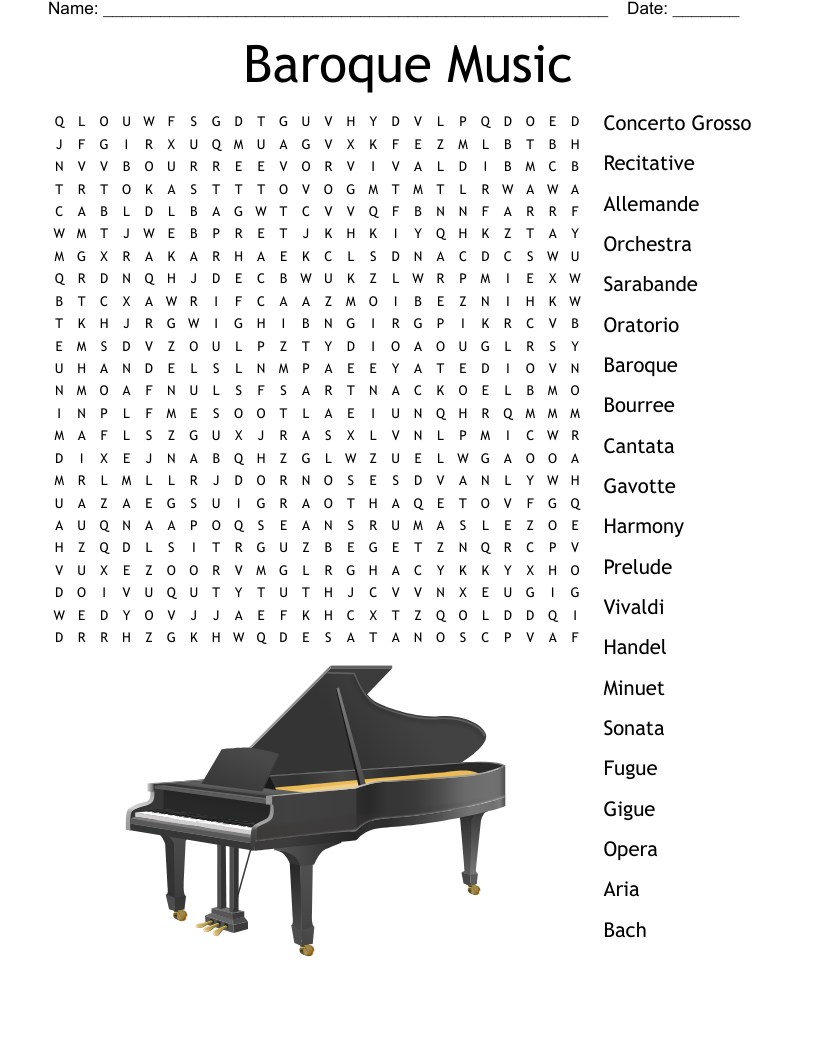 Baroque Period Crossword WordMint