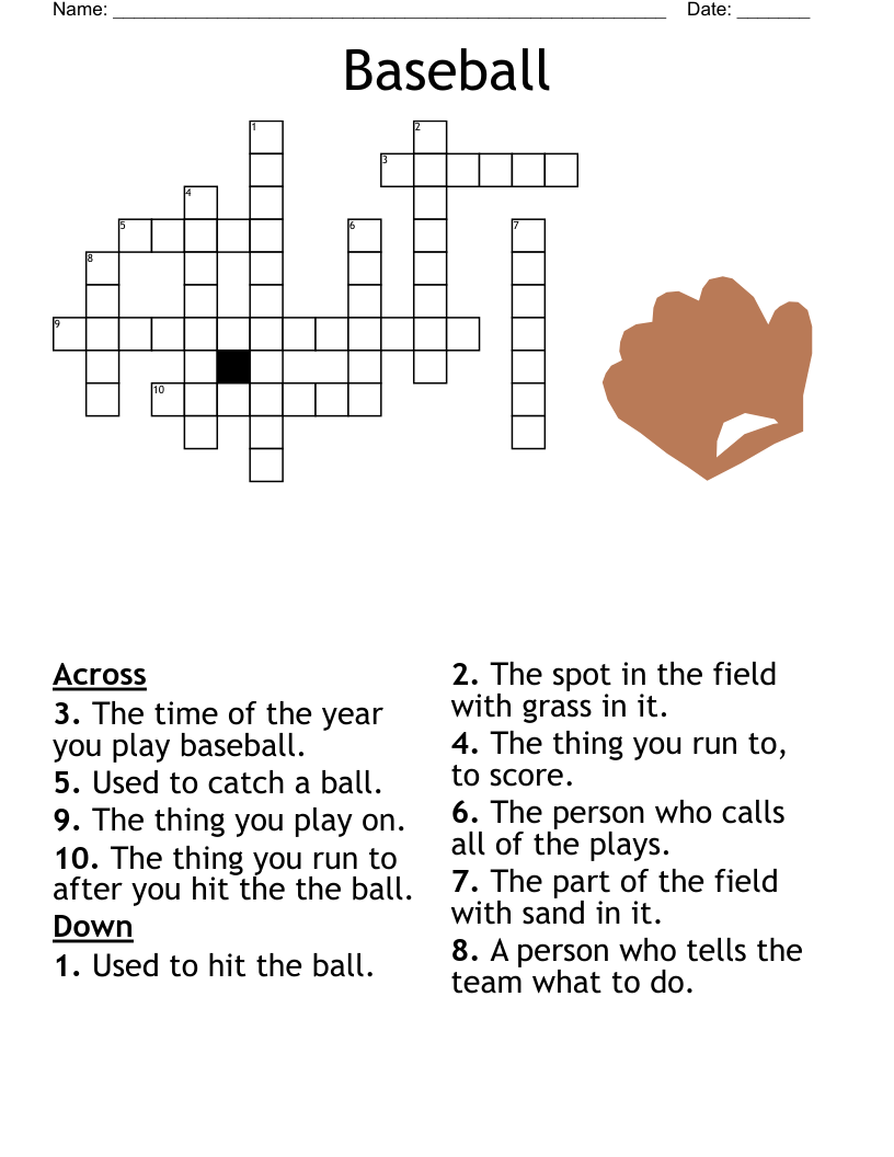 Baseball Crossword WordMint Baseball Crossword WordMint