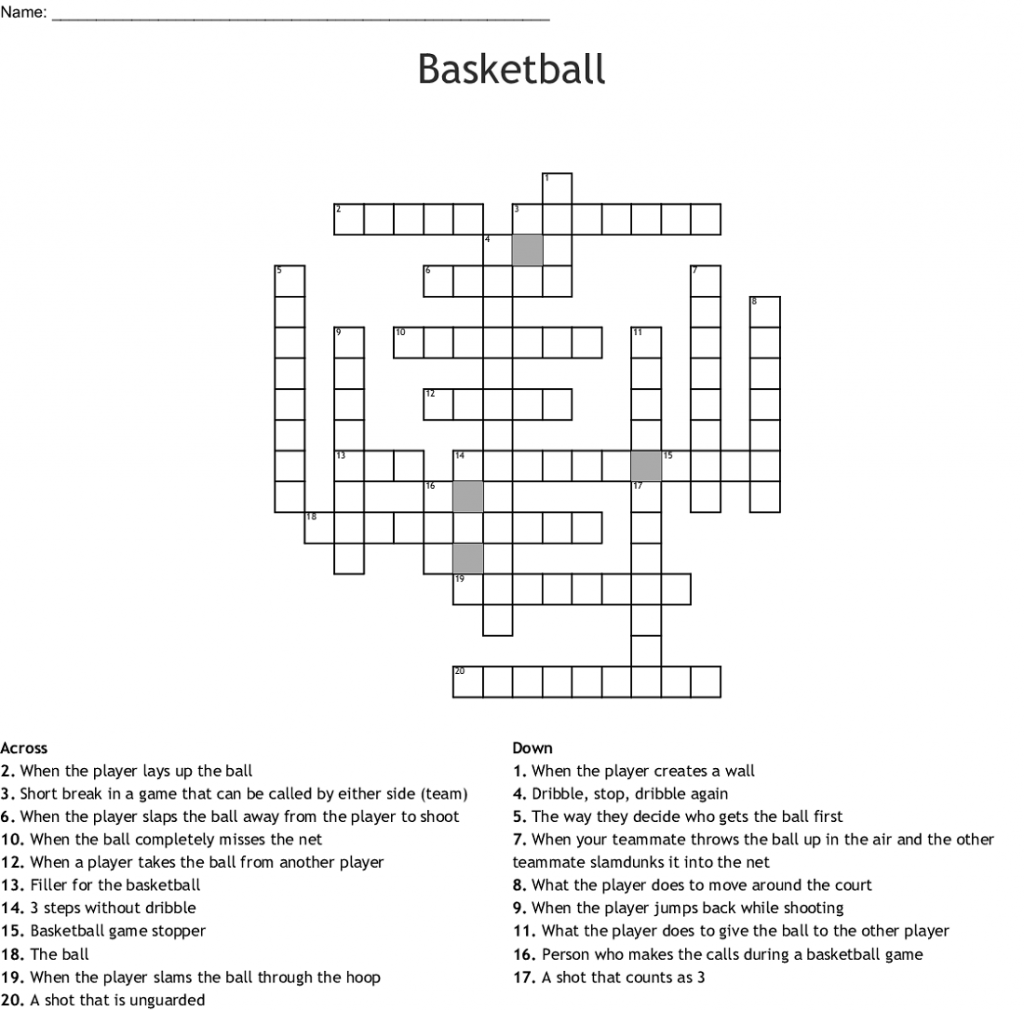 basketball crossword puzzle