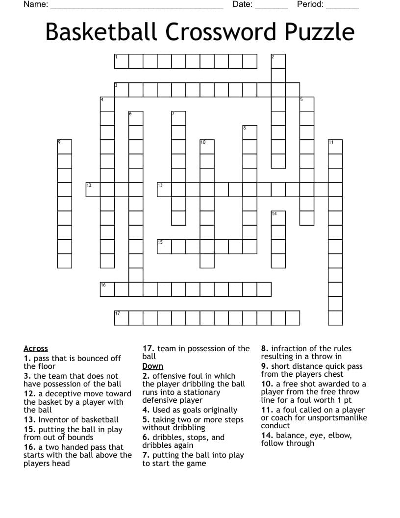 Basketball Crossword Puzzles Free Printable Free Download And Print Basketball Crossword Puzzles Free Printable Free Download And Print