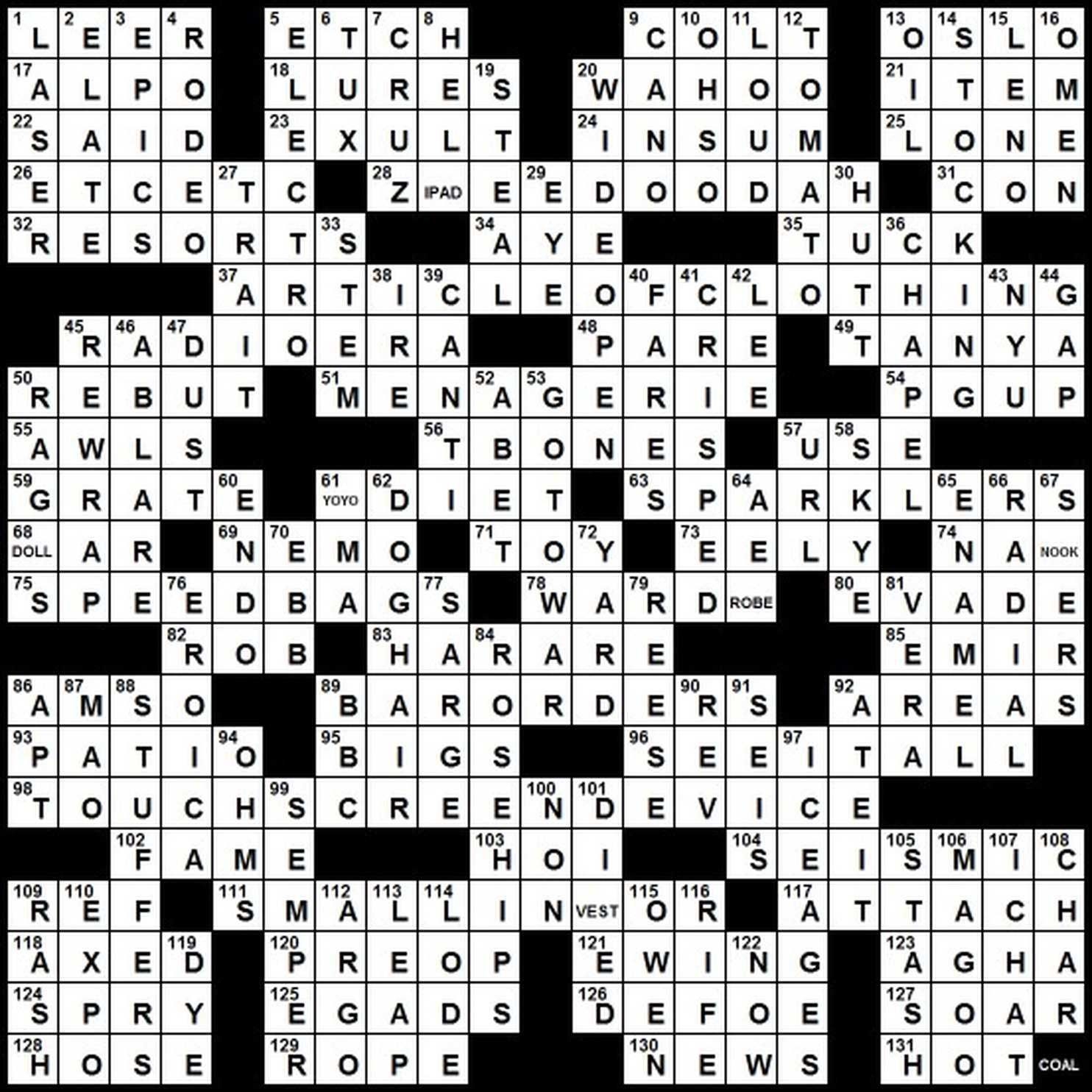 because of crossword clue