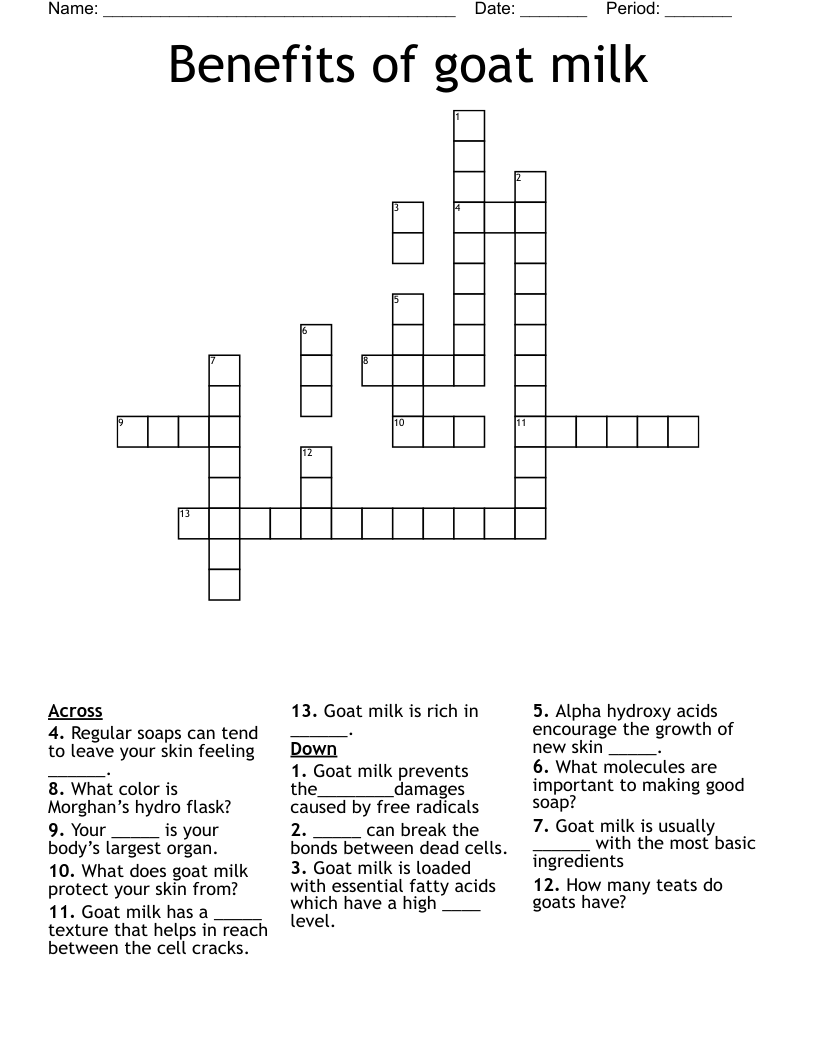soap ingredient crossword