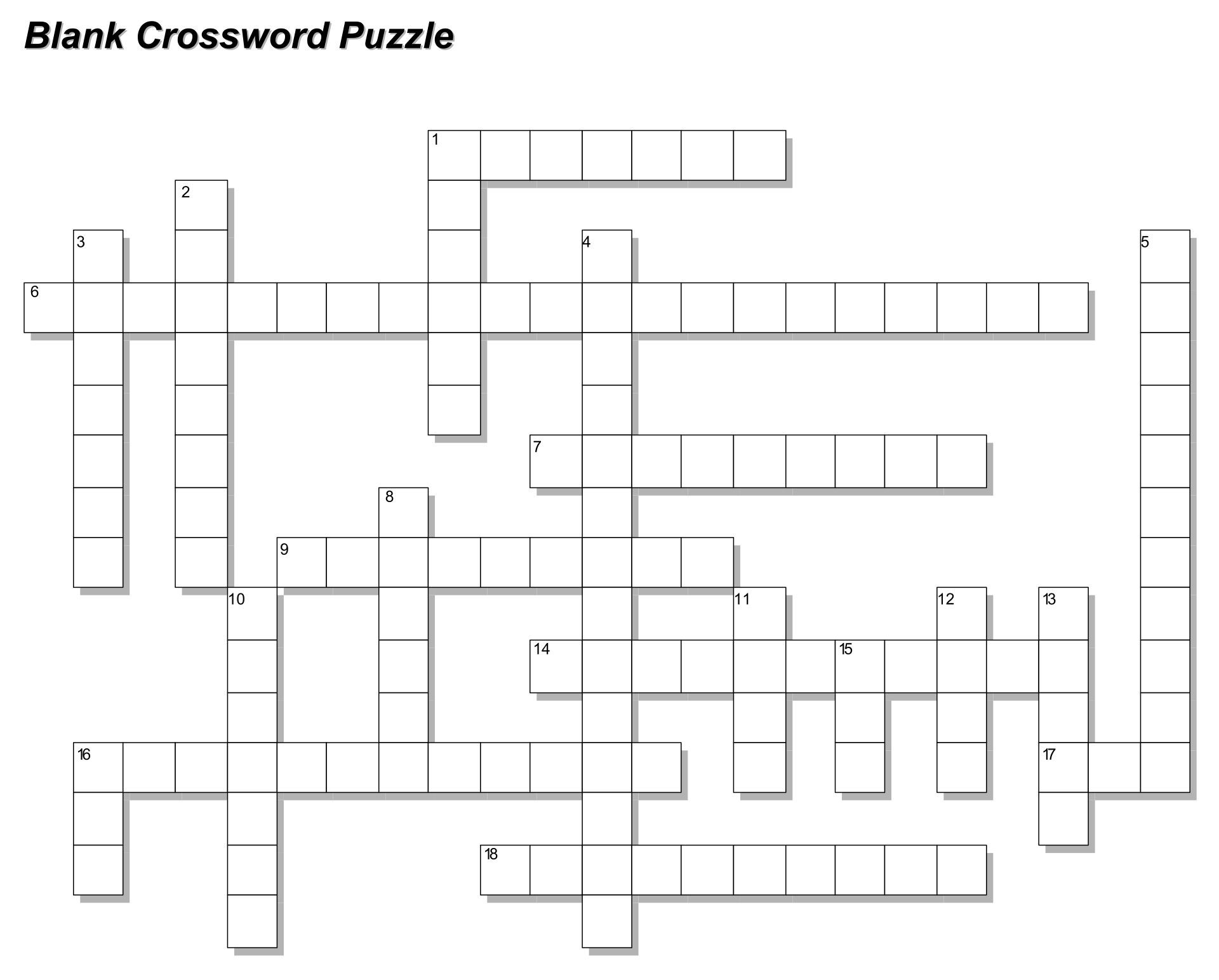 blank crossword puzzle blank crossword puzzle