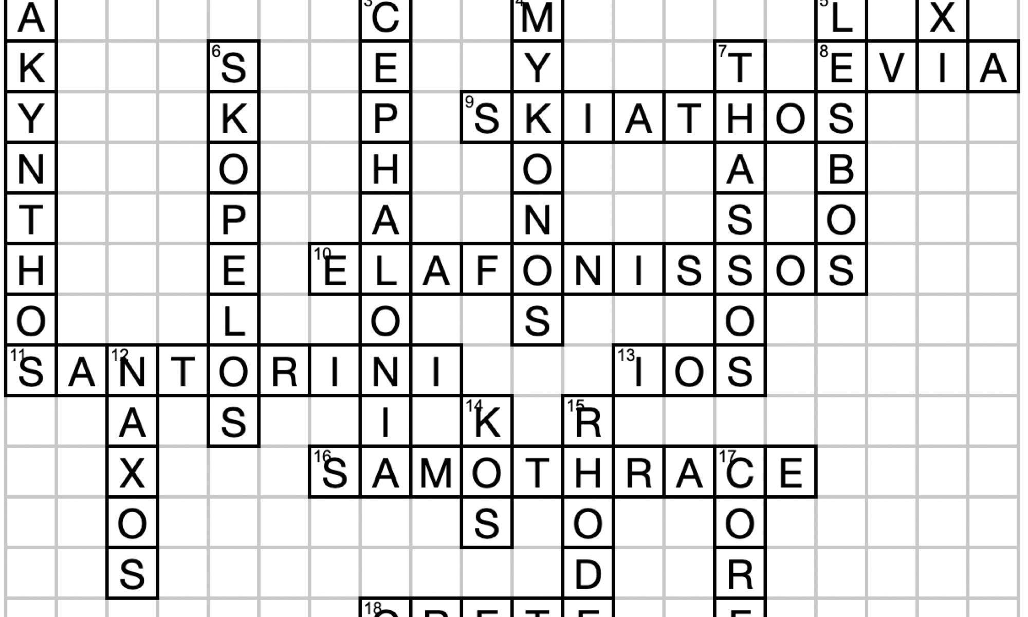 Beyond Crosswords Greek Vacation Islands