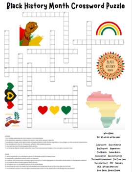 black history month crossword puzzle