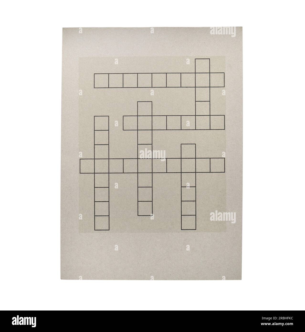 Blank Crossword Isolated On White Top View Intellectual Entertainment Stock Photo Alamy