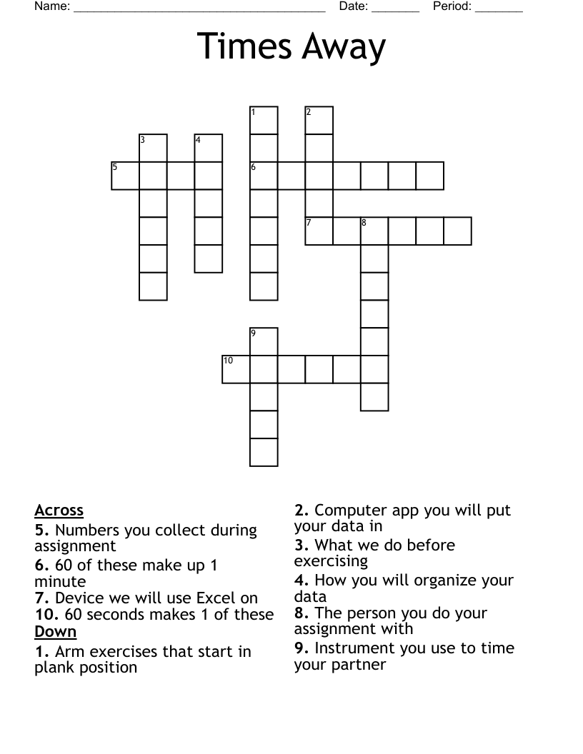 Blowing Away Crossword