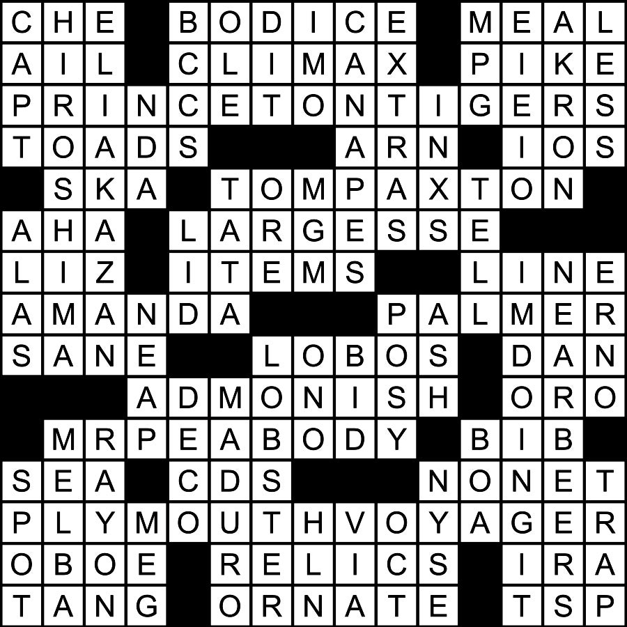 Boston Magazine s Crossword Puzzle Answers
