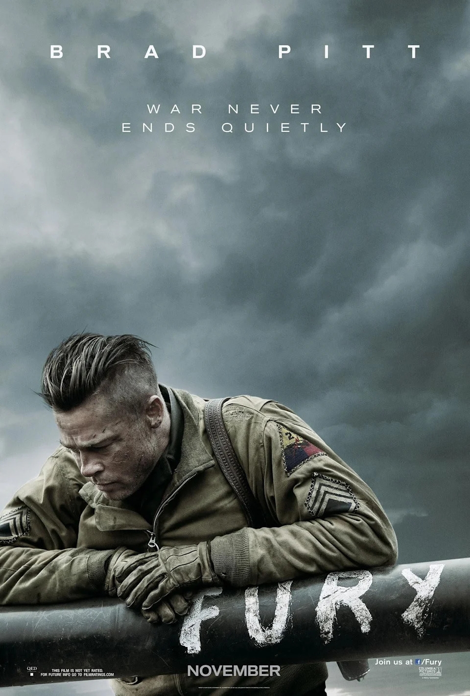 Brad Pitt Returns To War In The First Fury Poster