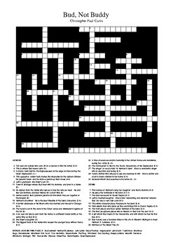 Bud Not Buddy Crossword Puzzle By M Walsh Teachers Pay Teachers