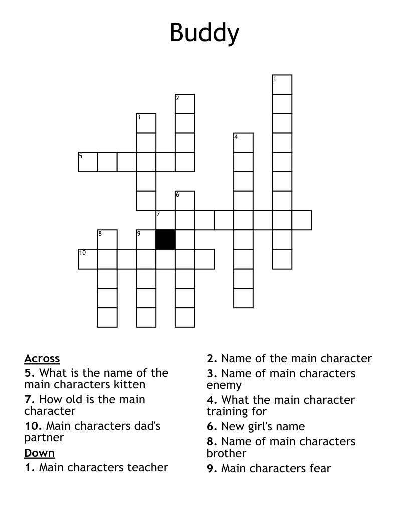 Buddy Crossword Clue 3 Letters Letters