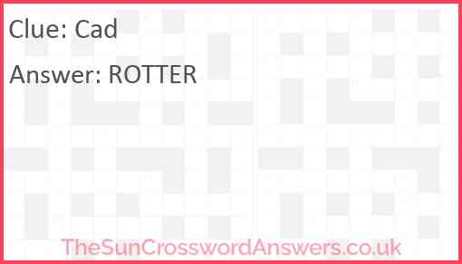 Cad Crossword Clue TheSunCrosswordAnswers co uk Cad Crossword Clue TheSunCrosswordAnswers co uk