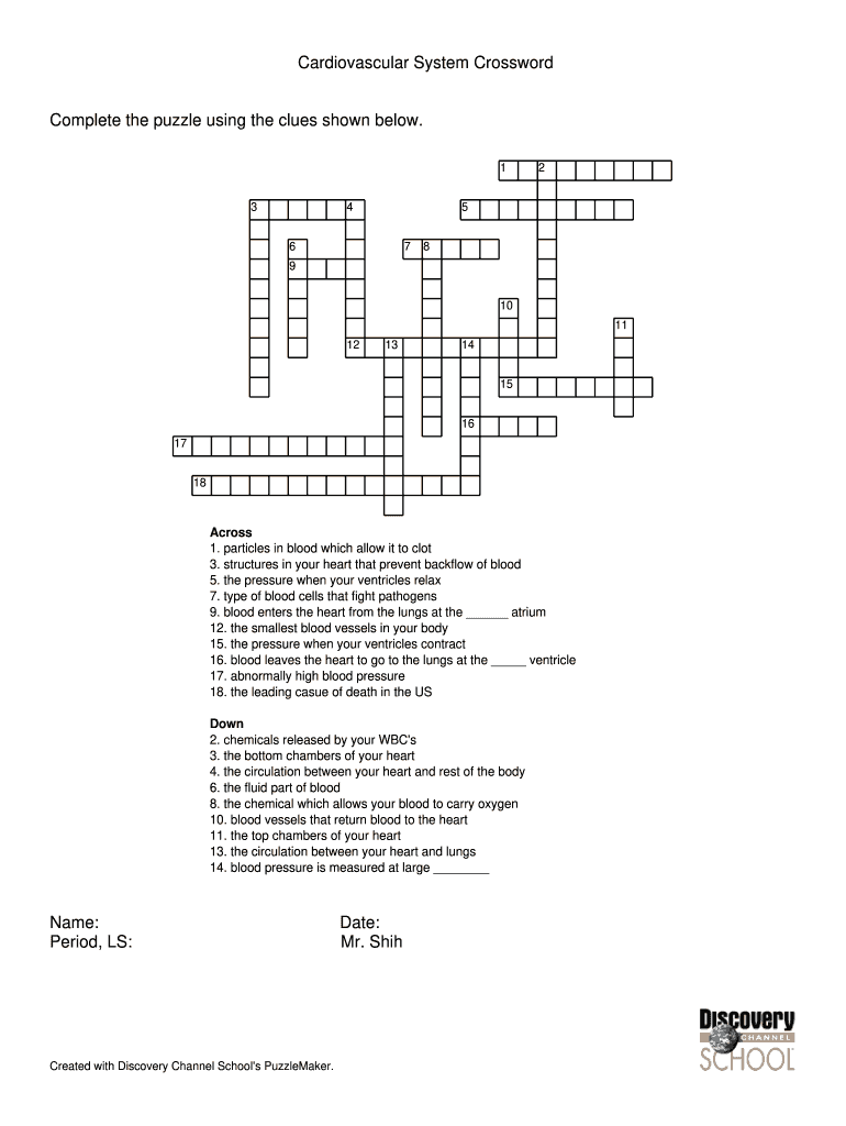 Cardiovascular System Crossword Puzzle Pdf Fill Out Sign Online DocHub Cardiovascular System Crossword Puzzle Pdf Fill Out Sign Online DocHub