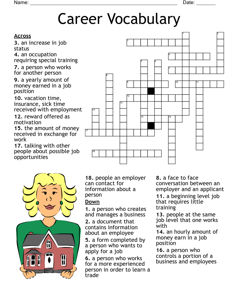 Career Vocabulary Crossword WordMint Career Vocabulary Crossword WordMint