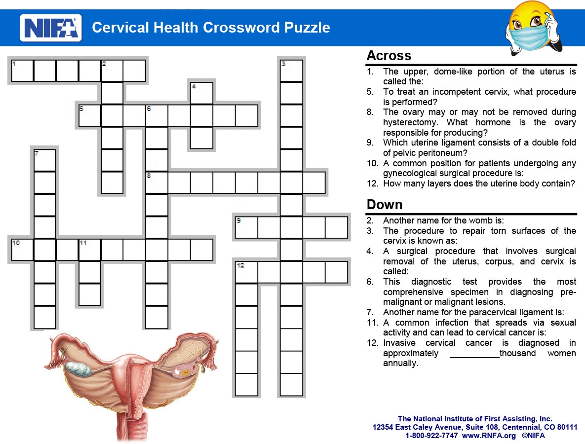 Cervical Health Crossword Clues January 2018 RNFA