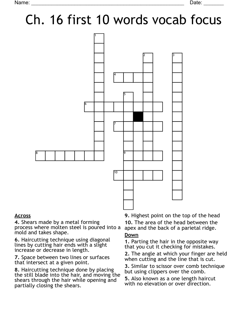 Ch 16 First 10 Words Vocab Focus Crossword WordMint Ch 16 First 10 Words Vocab Focus Crossword WordMint
