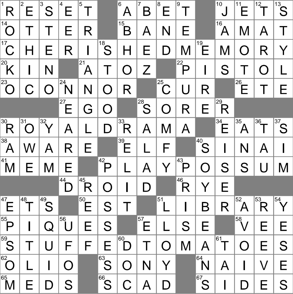 Change Back To Zero Crossword Clue Archives LAXCrossword