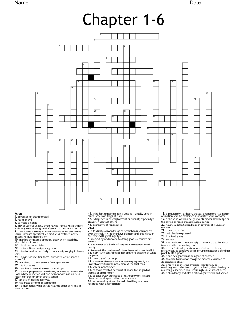 Chapter 1 6 Crossword WordMint Chapter 1 6 Crossword WordMint