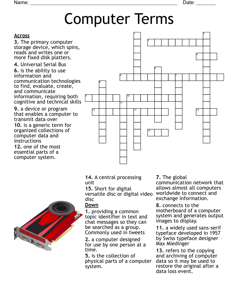 Chapter 1 Introduction To Computers Crossword WordMint Chapter 1 Introduction To Computers Crossword WordMint