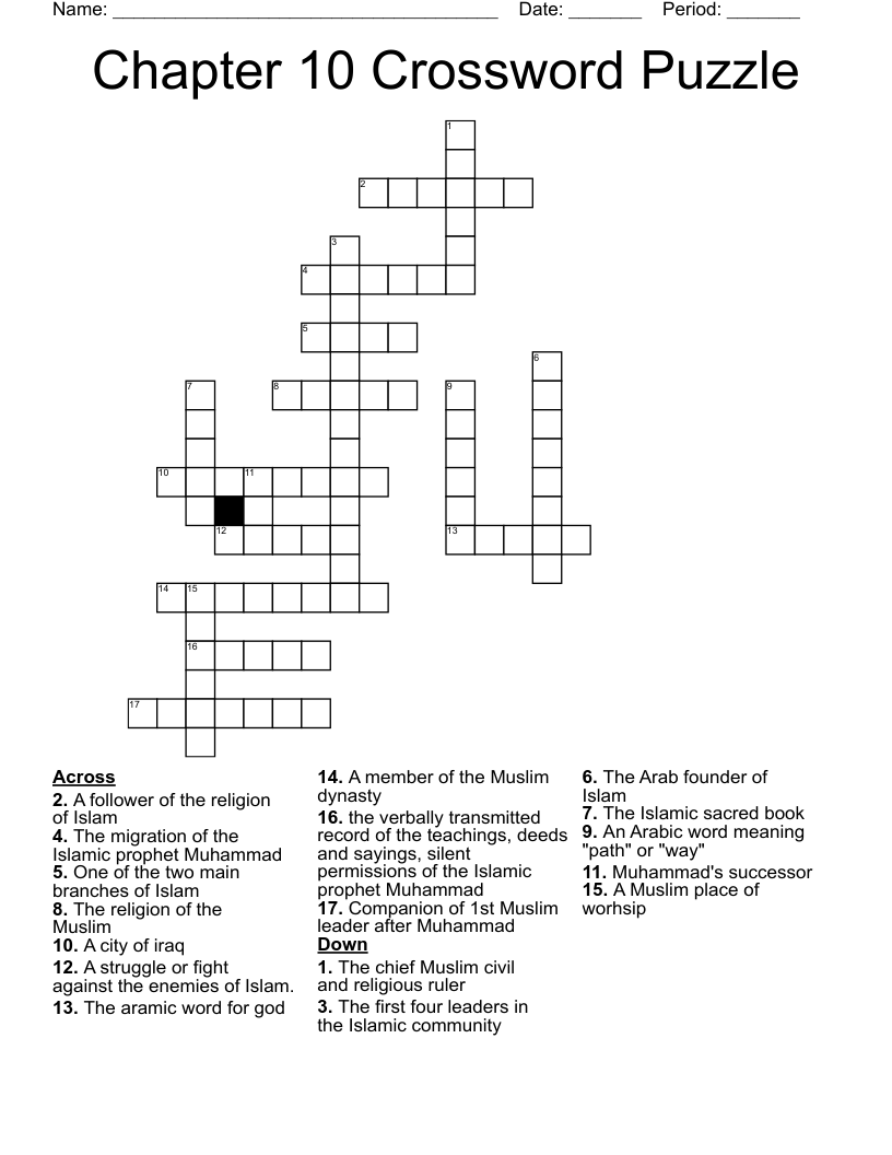 Chapter 10 Crossword Puzzle WordMint Chapter 10 Crossword Puzzle WordMint