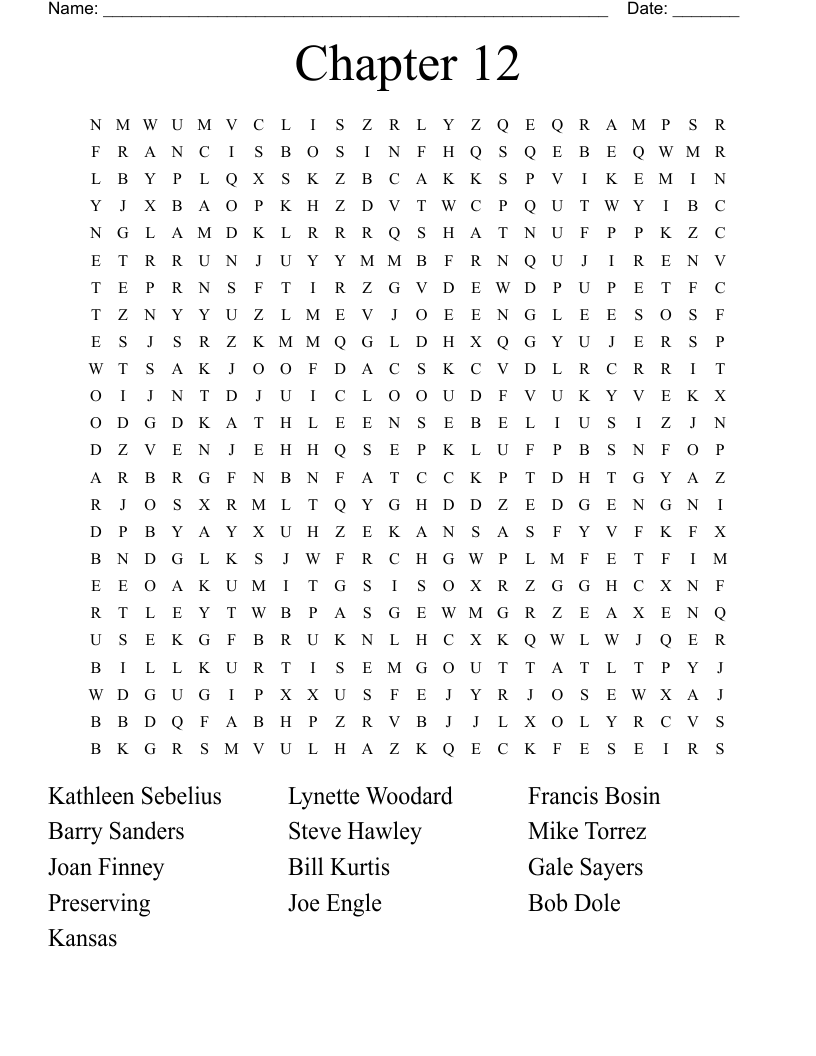 Chapter 12 Word Search WordMint Chapter 12 Word Search WordMint