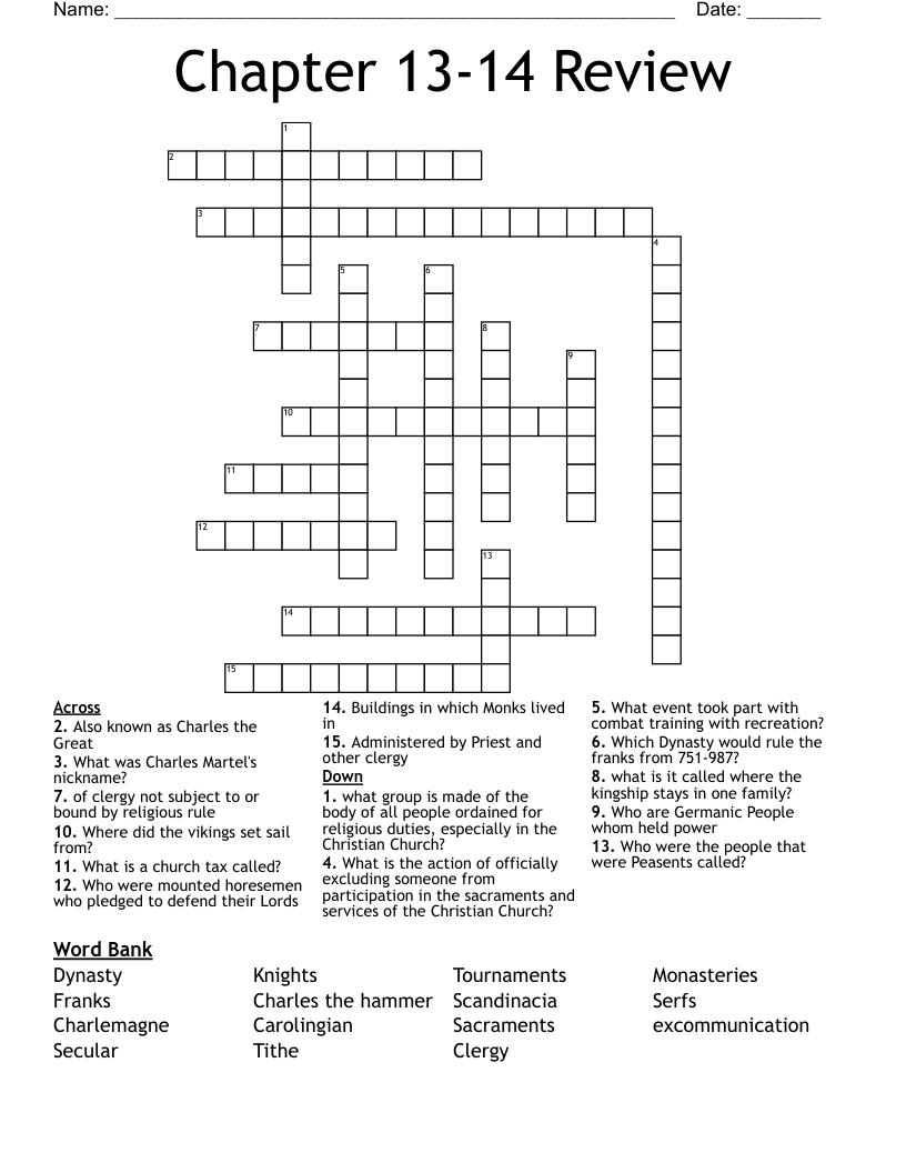 Chapter 13 14 Review Crossword WordMint Chapter 13 14 Review Crossword WordMint