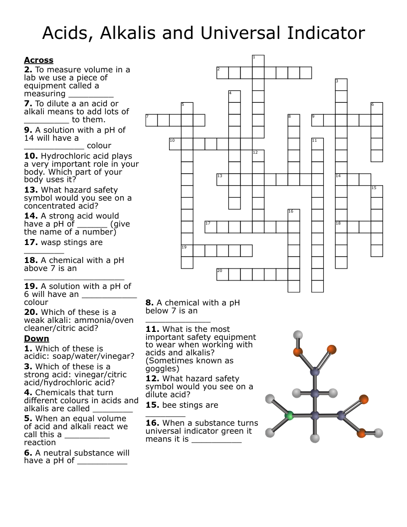 Chapter 20 Chemical Texture Crossword WordMint
