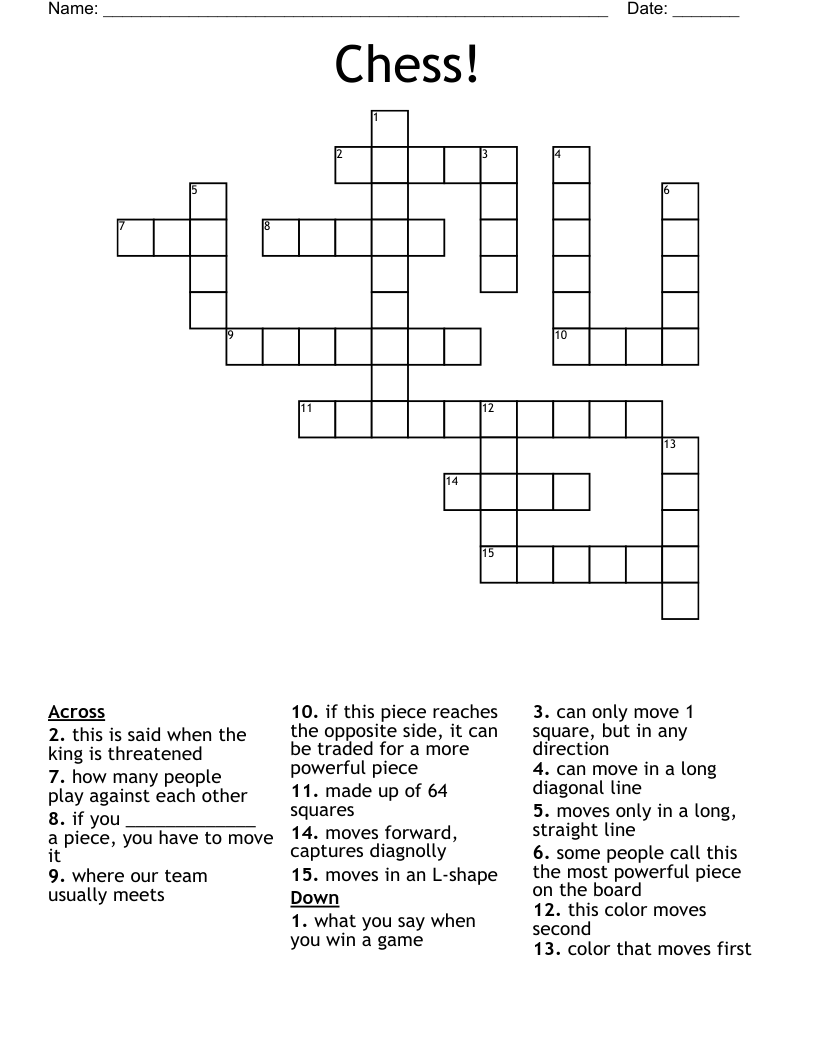 Chess Crossword WordMint