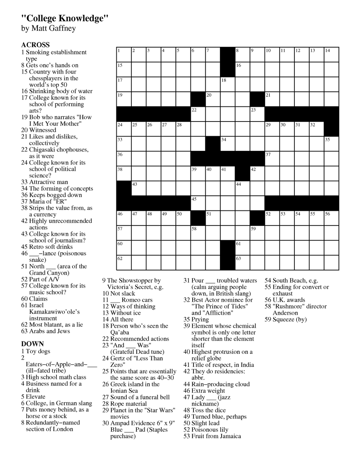 Chicago Tribune Printable Crossword Puzzles James Crossword Puzzles