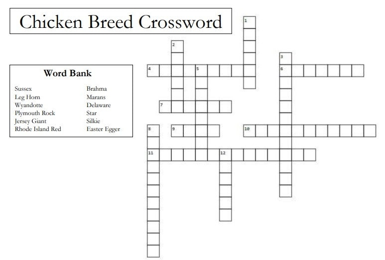 Chicken Coop Material Crossword Puzzle Clue At Emily Jenkins Blog