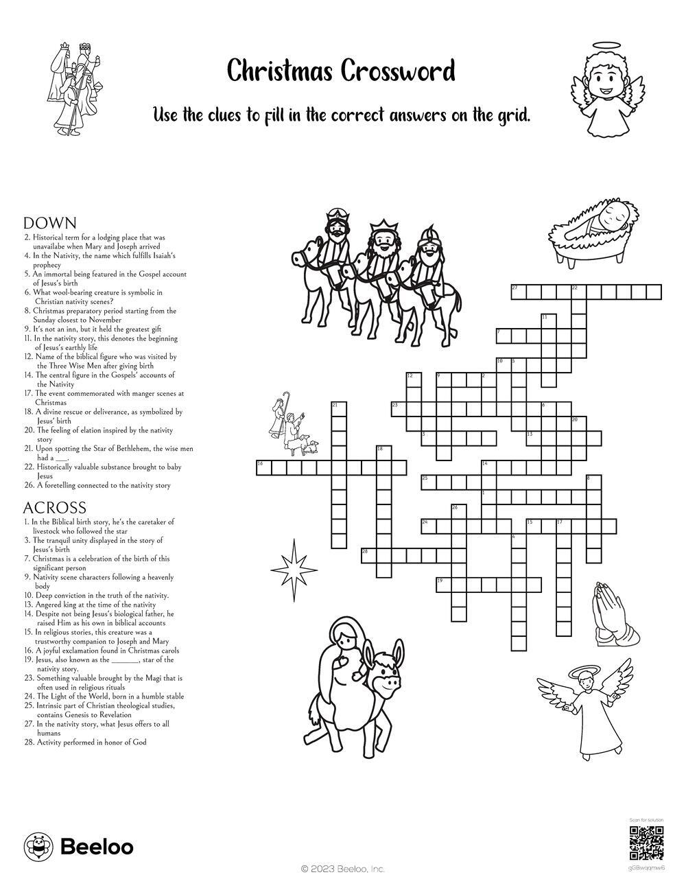 Christmas Crossword Beeloo Printable Crafts And Activities For Kids Christmas Crossword Beeloo Printable Crafts And Activities For Kids