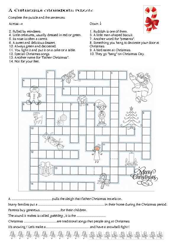 christmas crossword puzzle
