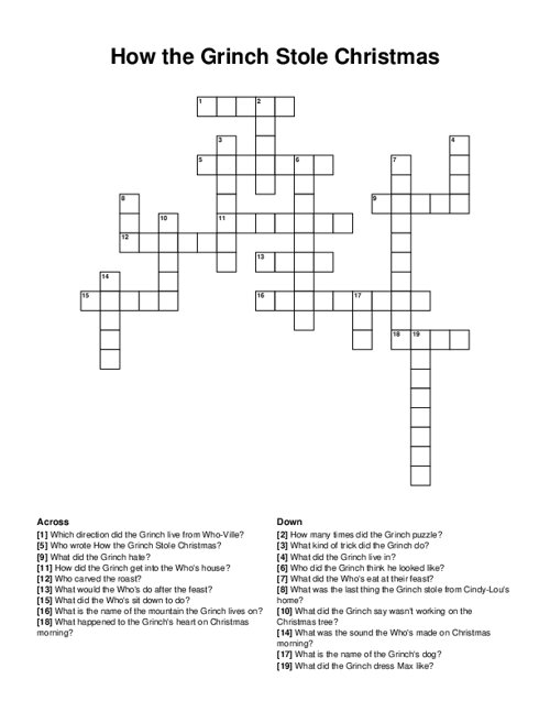 Christmas Songs Crossword Puzzle Christmas Songs Crossword Puzzle