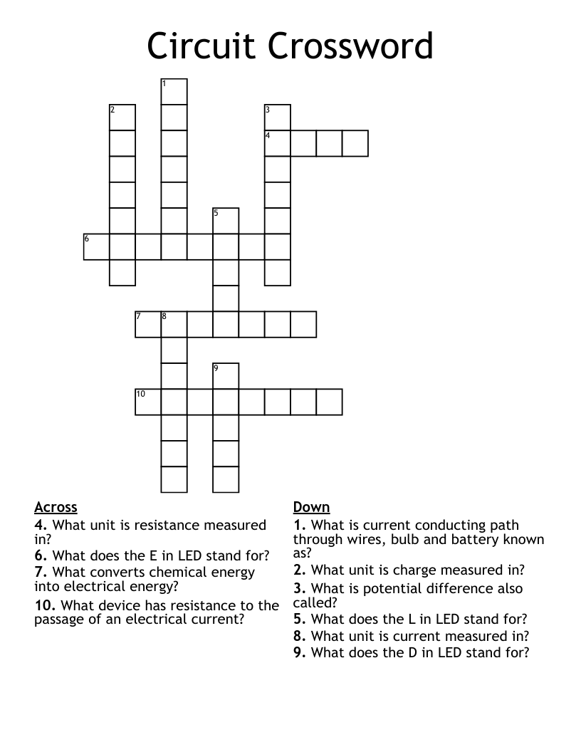 Circuit Crossword WordMint Circuit Crossword WordMint