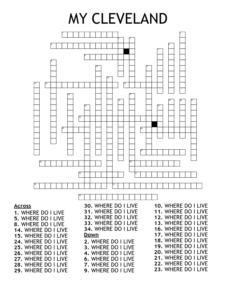 Cleveland Plain Dealer Crossword Puzzle Prntbl 