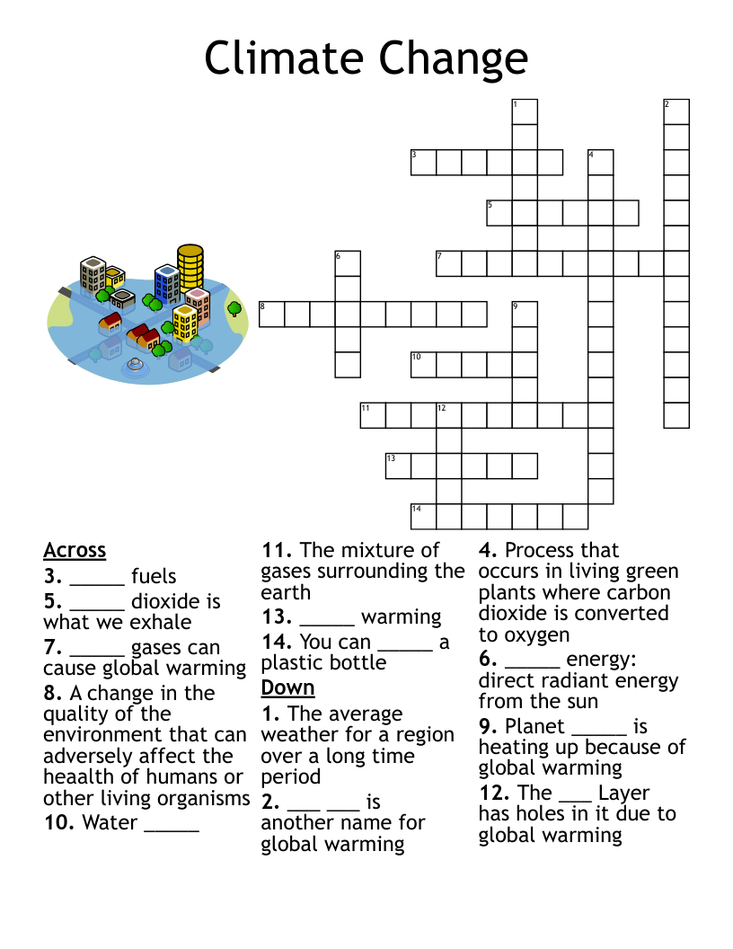 CLIMATE CHANGE Crossword WordMint CLIMATE CHANGE Crossword WordMint