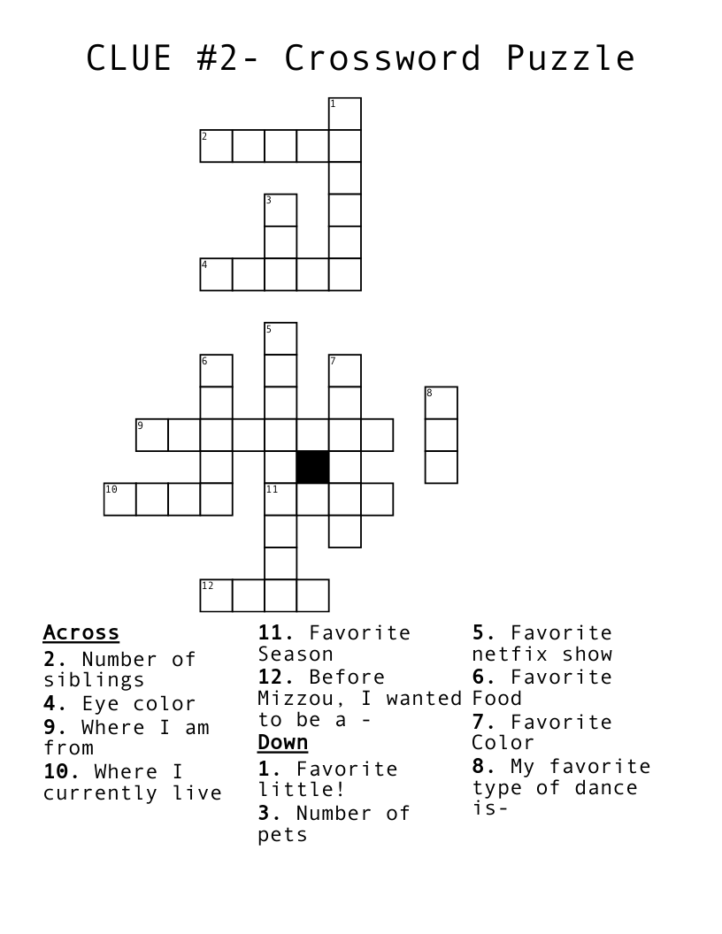 CLUE 2 Crossword Puzzle WordMint CLUE 2 Crossword Puzzle WordMint