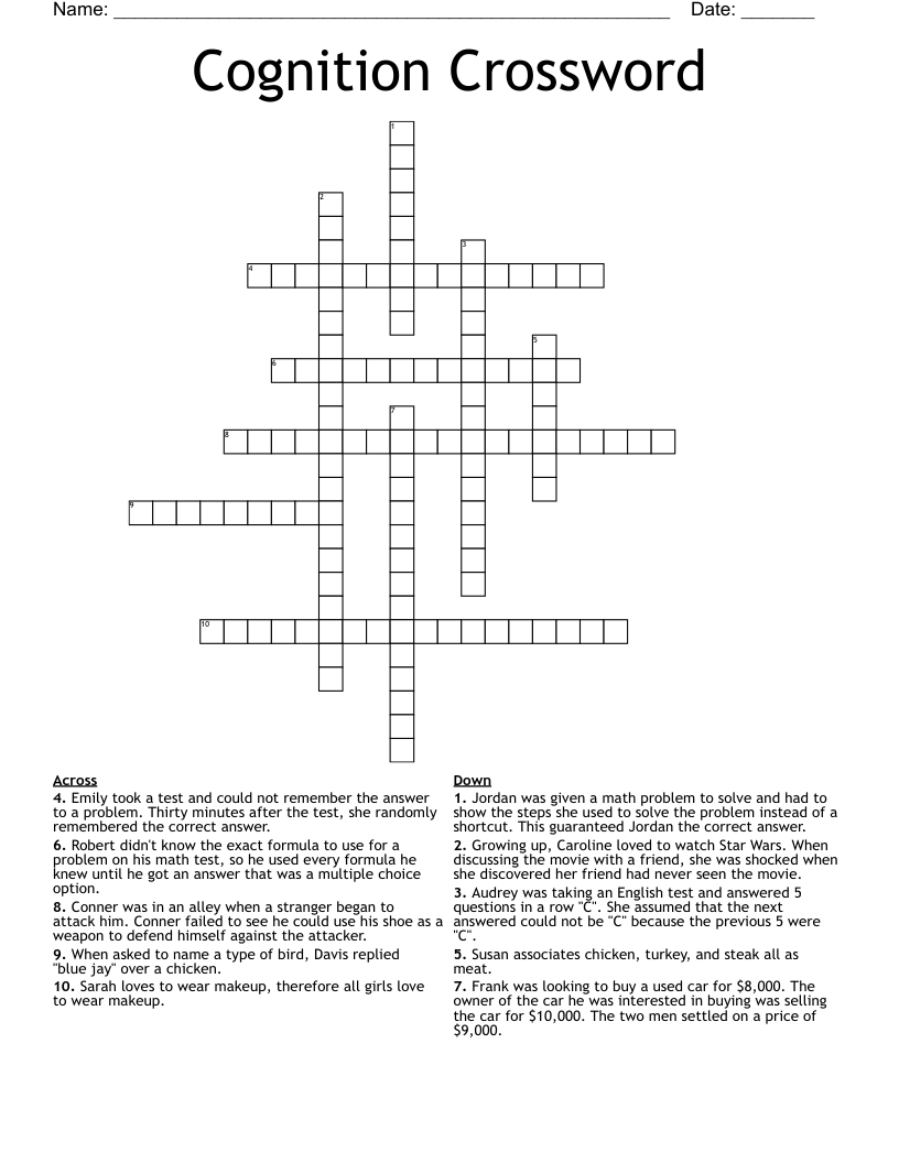 Cognition Crossword WordMint