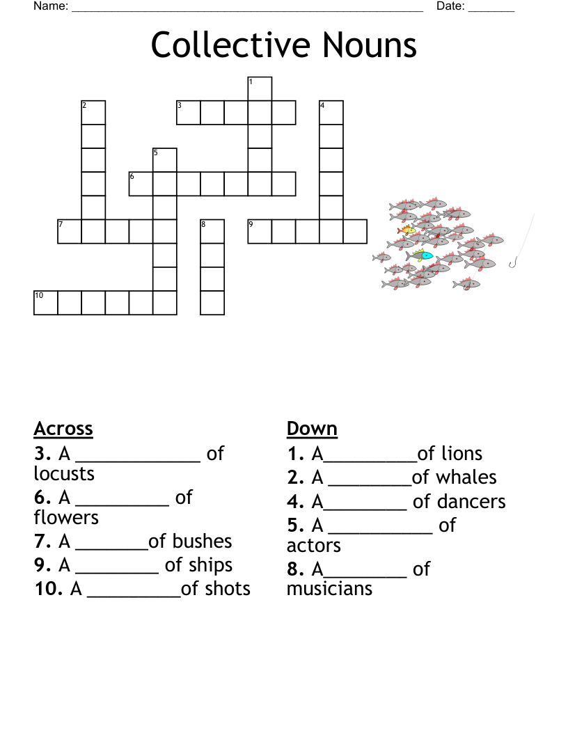 Collective Nouns Crossword WordMint