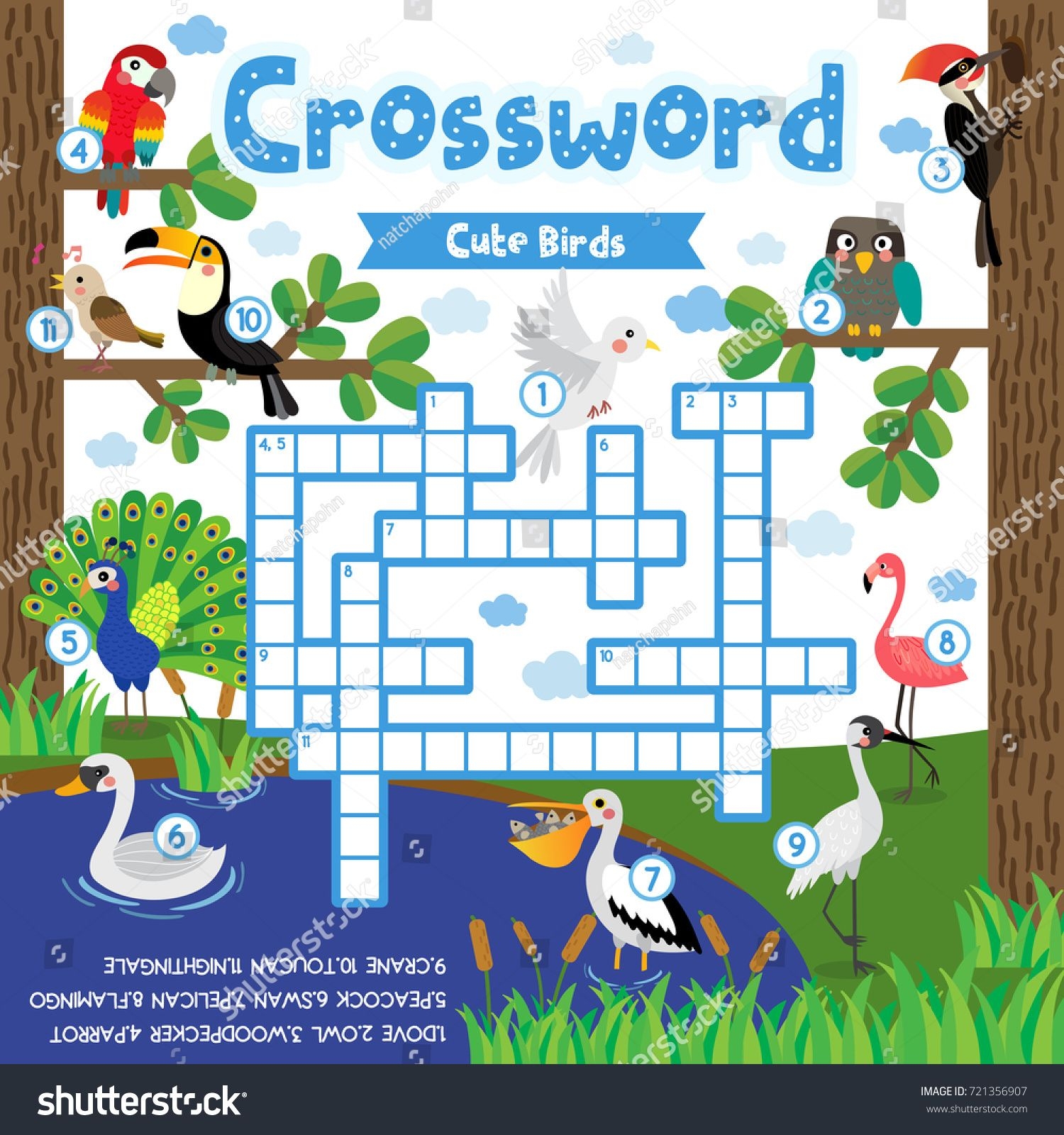 Colorful Bird Crossword Puzzle Colorful Bird Crossword Puzzle