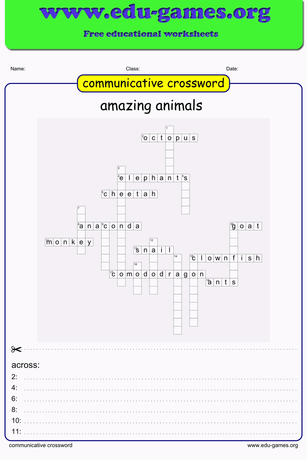 Communicative Crossword Puzzle Maker Edu Games Communicative Crossword Puzzle Maker Edu Games