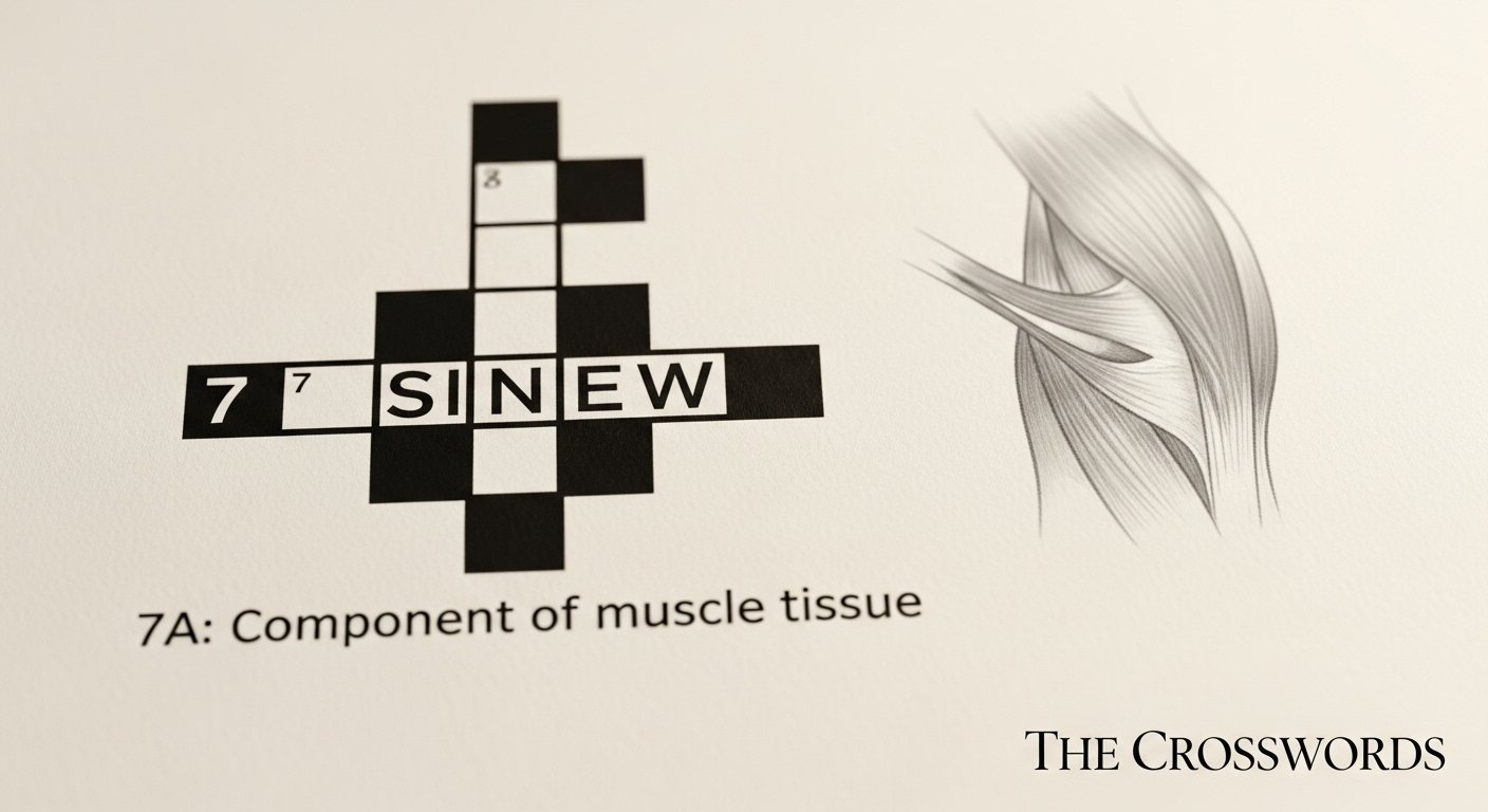 Component Of Muscle Tissue NYT Crossword Answer SINEW The Crosswords