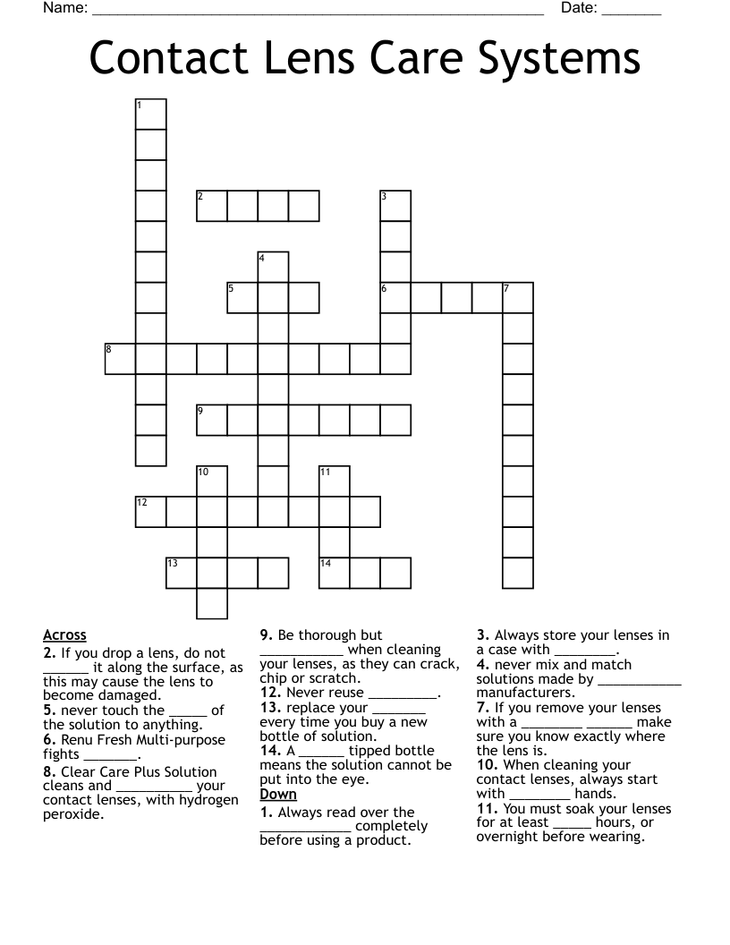 Contact Lens Care Brand Crossword Puzzle Clue Types Trucks For Sale Contact Lens Care Brand Crossword Puzzle Clue Types Trucks For Sale