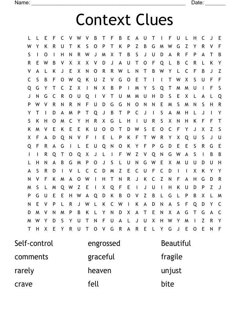 Context Clues Word Search WordMint Context Clues Word Search WordMint