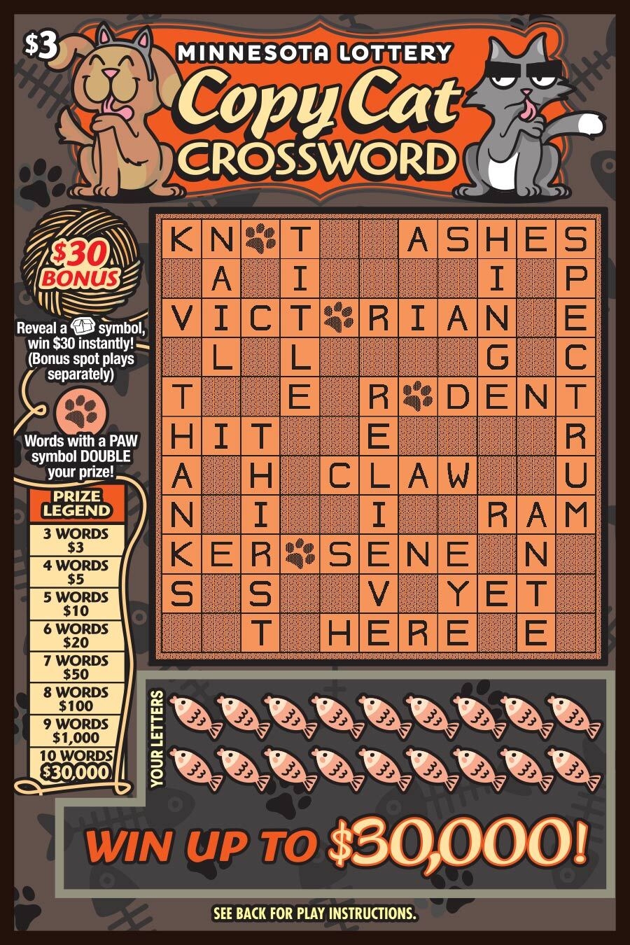 Copy Cat Crossword The Minnesota Lottery