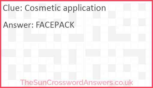 Cosmetic Application Crossword Clue TheSunCrosswordAnswers co uk